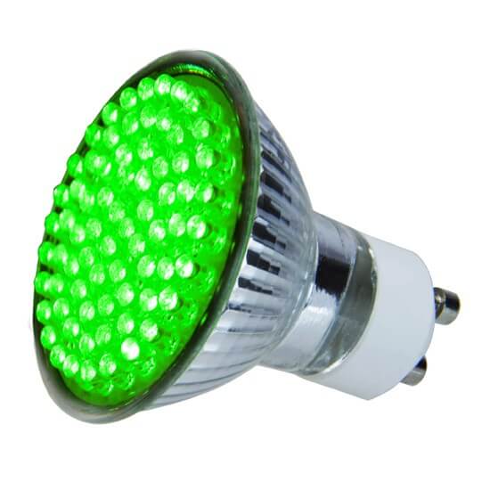 Ampoule colorée 72 leds GU10 Verte
