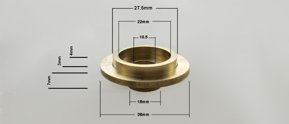 Bouchon laiton cylindrique diamètre 20mm taraudé M10 pour lu