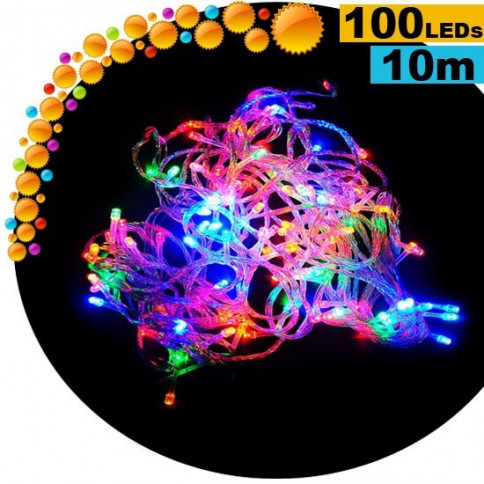 Guirlande lumineuse animée de 100 LEDs multicolores - 10 mètres