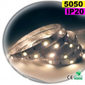 Strip LED blanc chaud SMD 5050 IP20 30 LED/m 5m