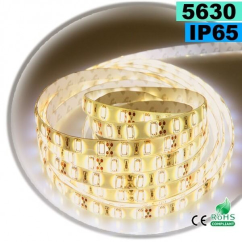 Strip LED Blanc Chaud Léger SMD 5630 IP65 60 LED / m 5m