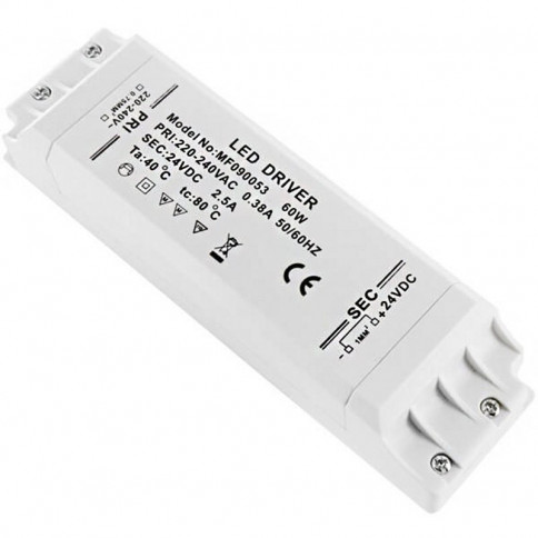 Alimentation LED transformateur compacte de 60 watts - 24 Volts