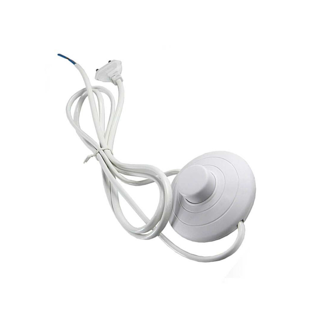 Cable D'alimentation Blanc 3 Fils + Interrupteur