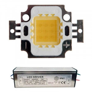 Lot Alimenation + LED Matriciel Chip on board de 10 watts
