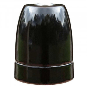 Douille E27 en porcelaine émaillée brillante coloris noir nacré