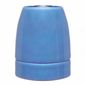  E27 lampholder in high-gloss enamelled porcelain in French blue