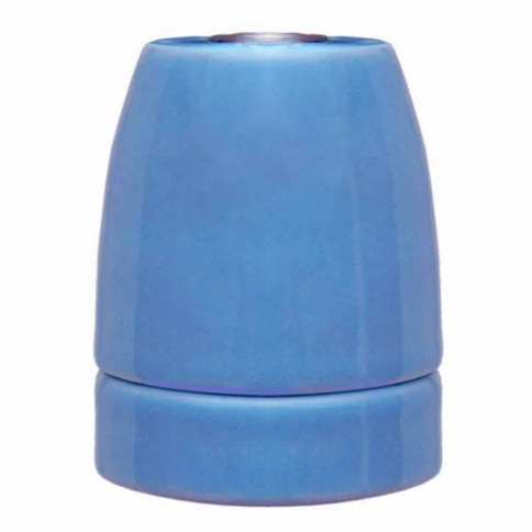 Douille E27 en porcelaine émaillée brillante coloris bleu France 
