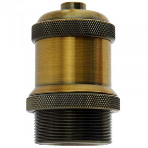  E27 vintage design bronze lampholder with long threaded ring Ø 42
