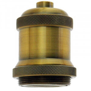  E27 vintage design bronze lampholder with short threaded ring Ø 42