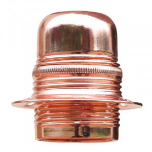  E27 screw lampholder in steel with copper chrome finish