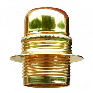  E27 screw lampholder in steel with brass chrome finish
