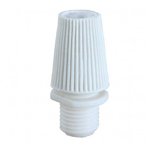 Serre câble électrique en plastique blanc pour douille de lampe ou rosace de plafond en filetage M10.