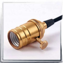 E27 brass screw lampholder vintage style brass rotary knob
