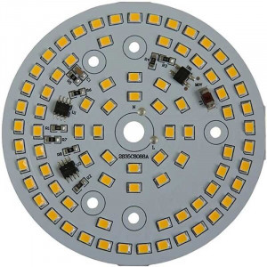 Platine AC LED 18 watts à alimentation transistorisé 230V - 80 LED 2835 - Ø 88 mm
