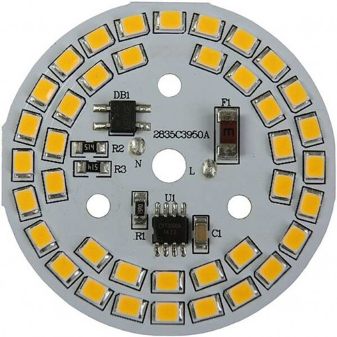 Platine AC LED 12 watts à alimentation transistorisé 230V - 82 LED 2835 - Ø 70 mm