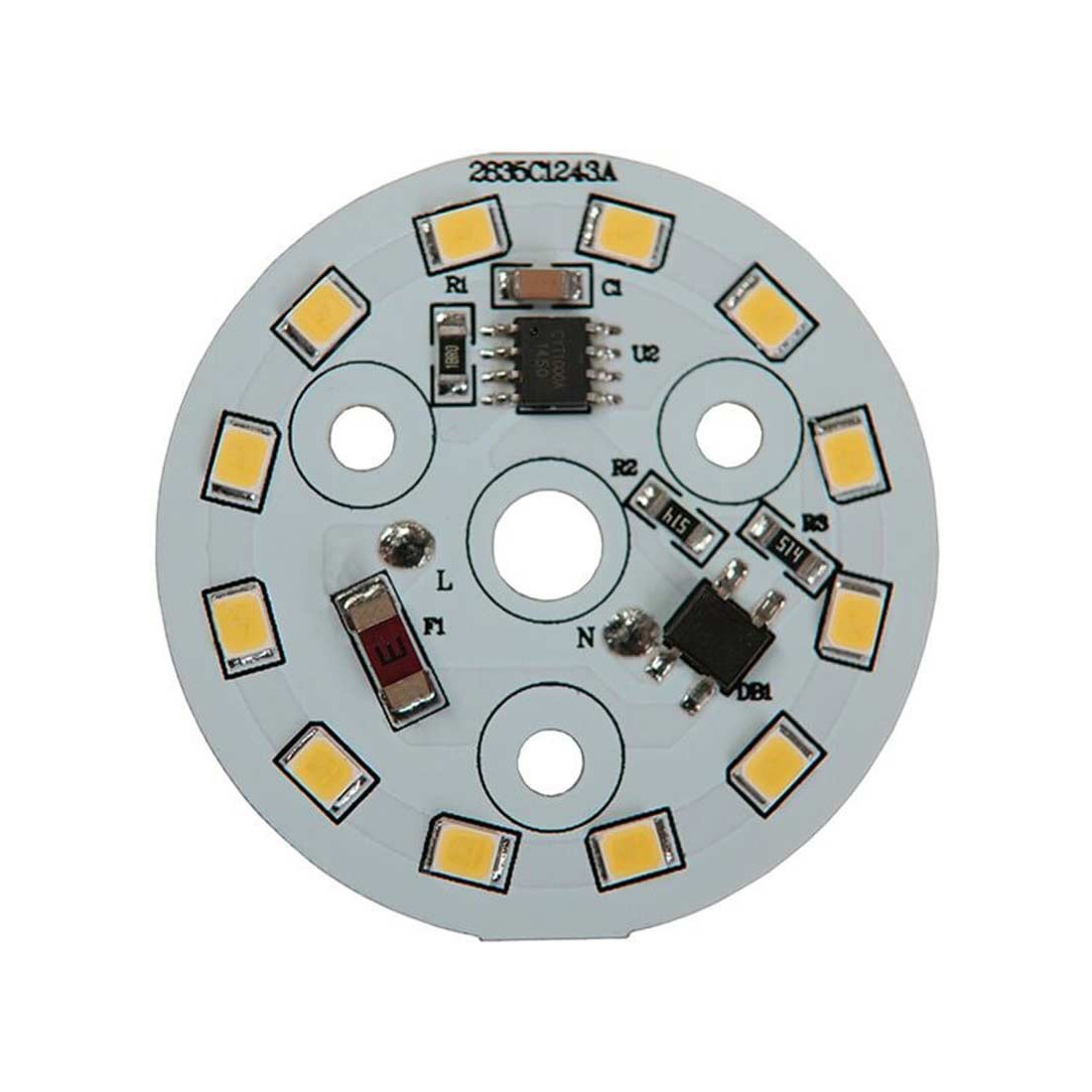 Platine AC LED 3 watts 230V - 12 LED 2835 - Ø 32 mm