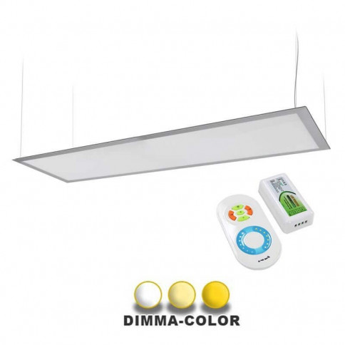 Panneau LED DIMMA-COLOR suspendu 45W 300 x 1200mm télécommande tactile