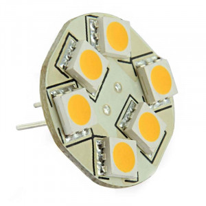 Ampoule 6 LED type 5050 SMD 10 à 30 volts culot G4 Coaxial