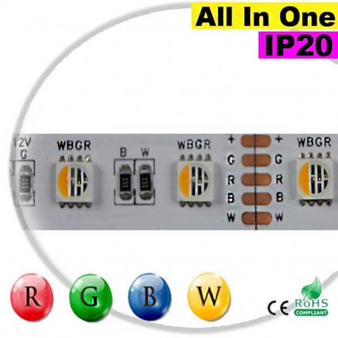 Strip LED RGB-WW IP20 - LED "All in one" 30 mètres