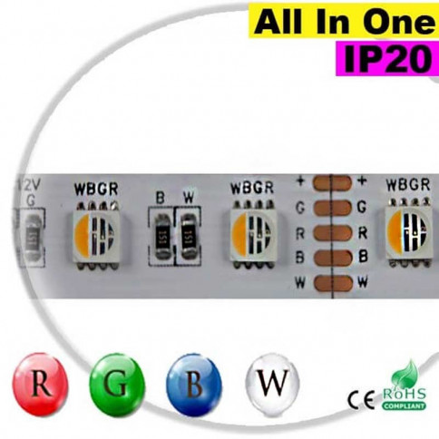 Strip LED RGB-W IP20 - LED "All in one" 30 mètres