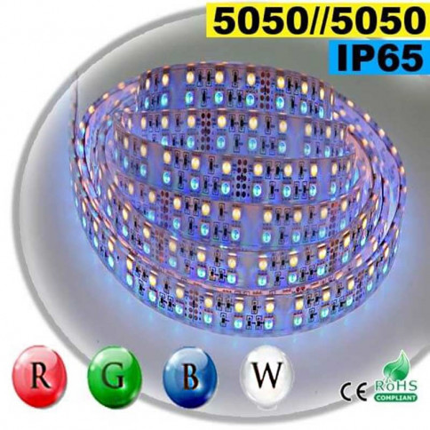  Strip LEDs large RGB-W de 20mm IP65 - Double assemblage de LEDs 5050 30 mètres 