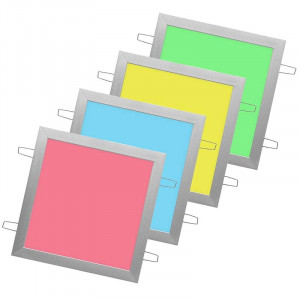 Ultra-flat recessed RGB LED light panel 300 x 300 mm