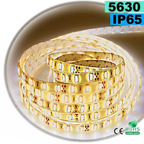 Strip Led blanc chaud SMD 5630 IP65 60 led / m 5m