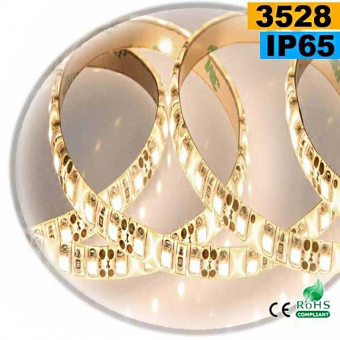 Strip LED blanc chaud léger SMD 3528 IP65 120 LED/m 5 mètres
