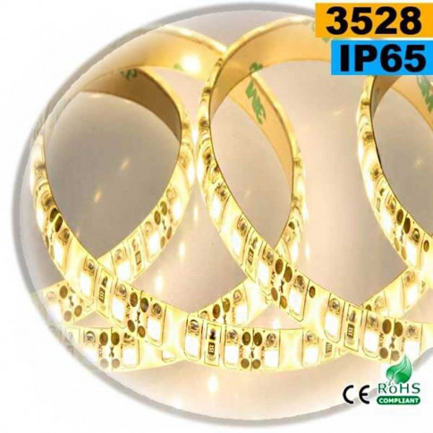 Strip LED blanc chaud SMD 3528 IP65 120 LED/m sur mesure