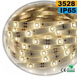 Strip Led blanc chaud leger SMD 3528 IP65 30leds/m 30m