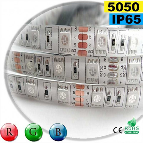  Strip Led RGB SMD 5050 IP65 60leds/m rouleau de 30 mètres 