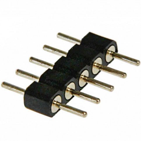 Double raccord 5 pins noir pour strip LED RGB W