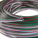  Câble électrique plat RGB W cinq couleurs de 0.3mm² longueur de 1m 