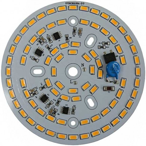 Platine AC LED 30 watts à alimentation transistorisé 230V - 80 LED 5730 - Ø 107mm