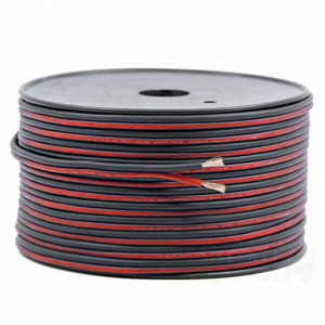 Fil élèctrique plat rouge noir 2 fils 0.3mm² longueur de 1m