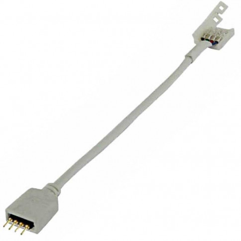 Prise 4 pins mâle RGB et boitier de raccordement Clips-connect  câble gainé
