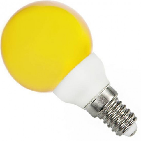 Ampoule sphérique à culot E14 jaune 230 volts 0.5 Watt