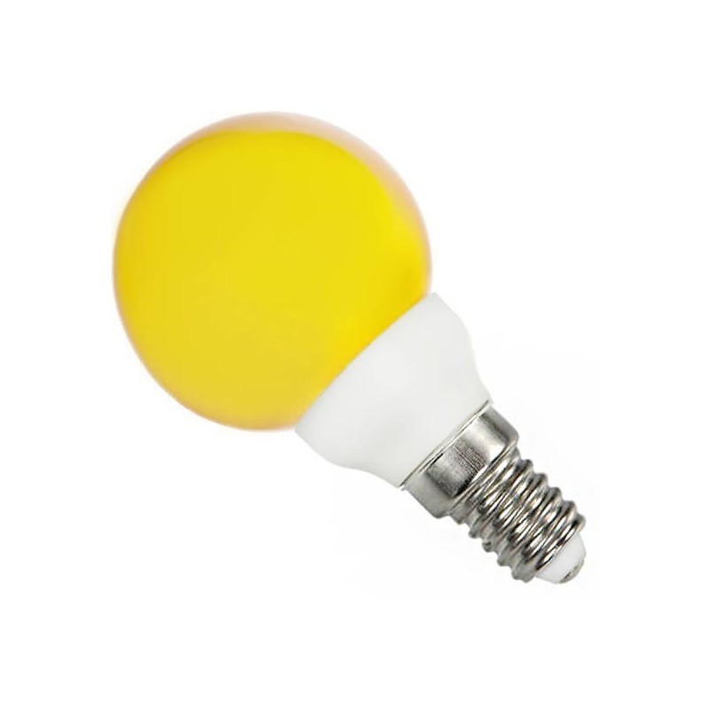 Ampoule sphérique E14 jaune 230 volts 0.5 Watt