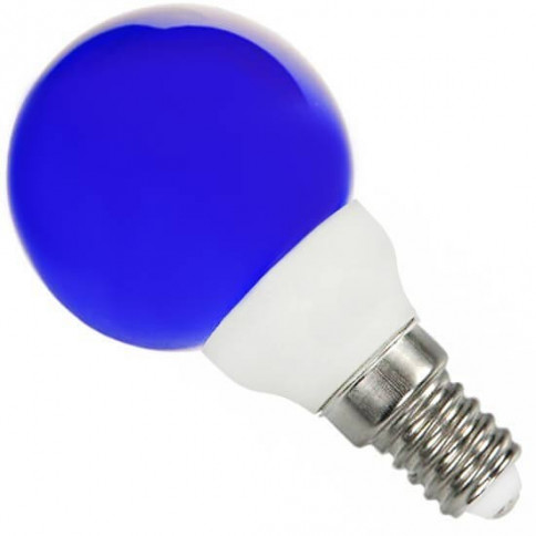 Ampoule sphérique culot E14 bleu 230 volts 0.5 Watt