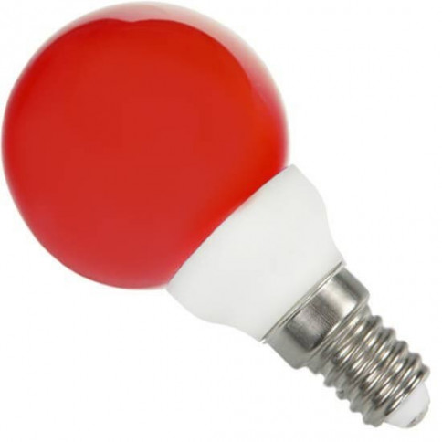 Ampoule sphérique E14 rouge 220 volts 0.5 Watt