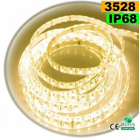  Strip Led blanc chaud SMD 3528 IP68 60leds/m 5m 