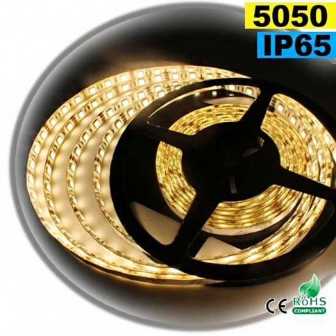 Strip LED blanc chaud SMD 5050 IP65 60 LED/m sur mesure
