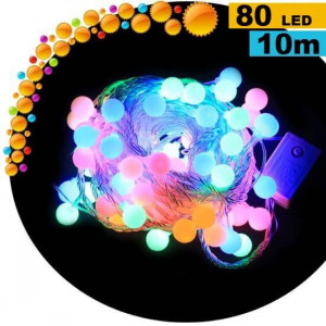 Multicoloured LED cherry garland - 10 metres