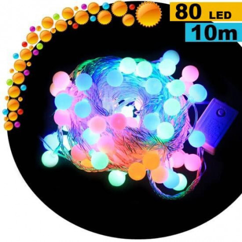 Guirlande cerise LED multicolore - 10 mètres