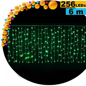Curtain lights 256 LED green 6m