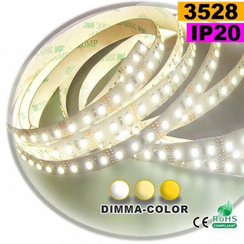 Strip LED dimma-color 3528 ip20 120 LED/m 5 mètres