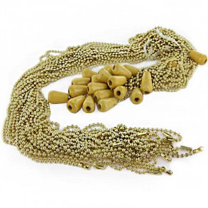 Gold-plated ball chain with handle, length 1 m