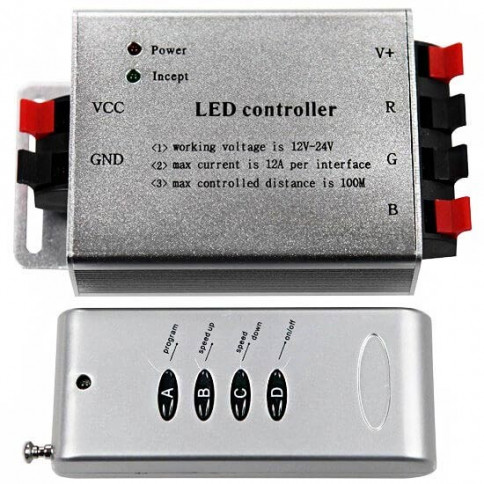 Contrôleur LED RGB télécommande radio fréquence 4 touches