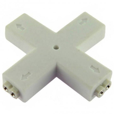 Connecteur rigide 2 pins en croix à visser pour Strips LED unicolores