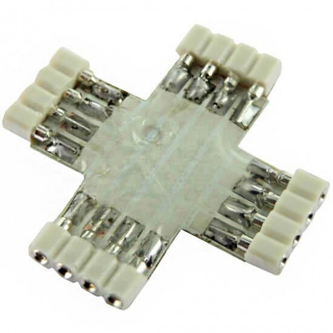 Connecteur souple 4 pins en croix à coller strips LED RGB ou Dream-Color